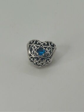 Pandora 925 ALE December Signature Heart Cz Birthday Birthstone Charm 791784NLB